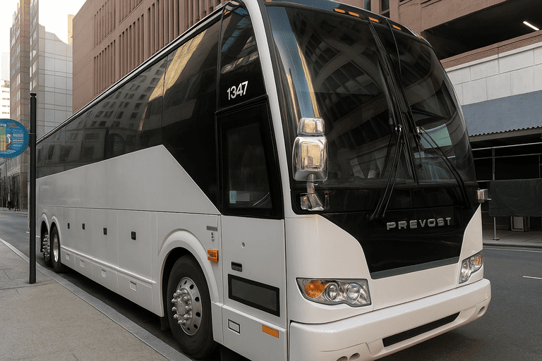 a Charter Bus Rental Roseville coach bus