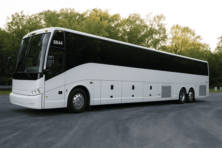 exterior of Charter Bus Rental Roseville coach bus