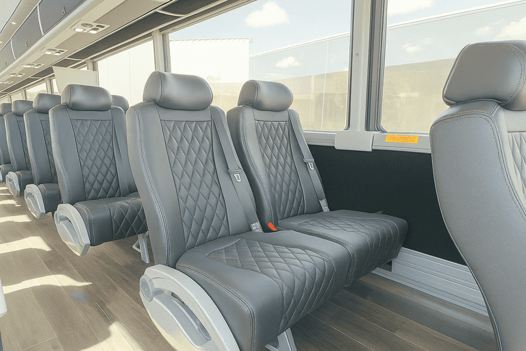 interior of Charter Bus Rental Roseville charter bus